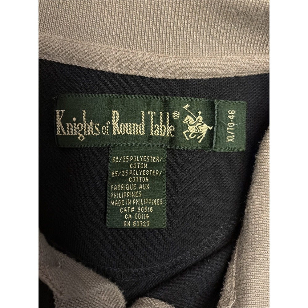 VTG Knights Of The Round Table Men's XL Thick Short Sleeve Polo Rugby Colorblock - Picture 4 of 13